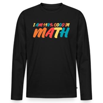 Professeur de mathématiques Mathématiques Mathématiques Physique - T-shirt manches longues Premium bio Homme - noir - Devant - Nico (187cm)