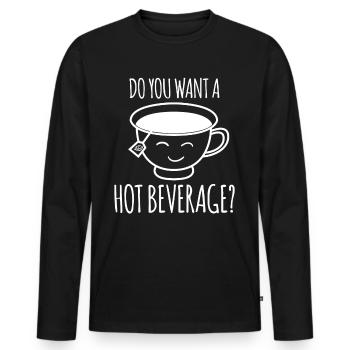 Teapot Tea Cup Tea Mug Tea Bag - Men's Premium Organic Long Sleeve Shirt - black - Front - Nico (187cm)