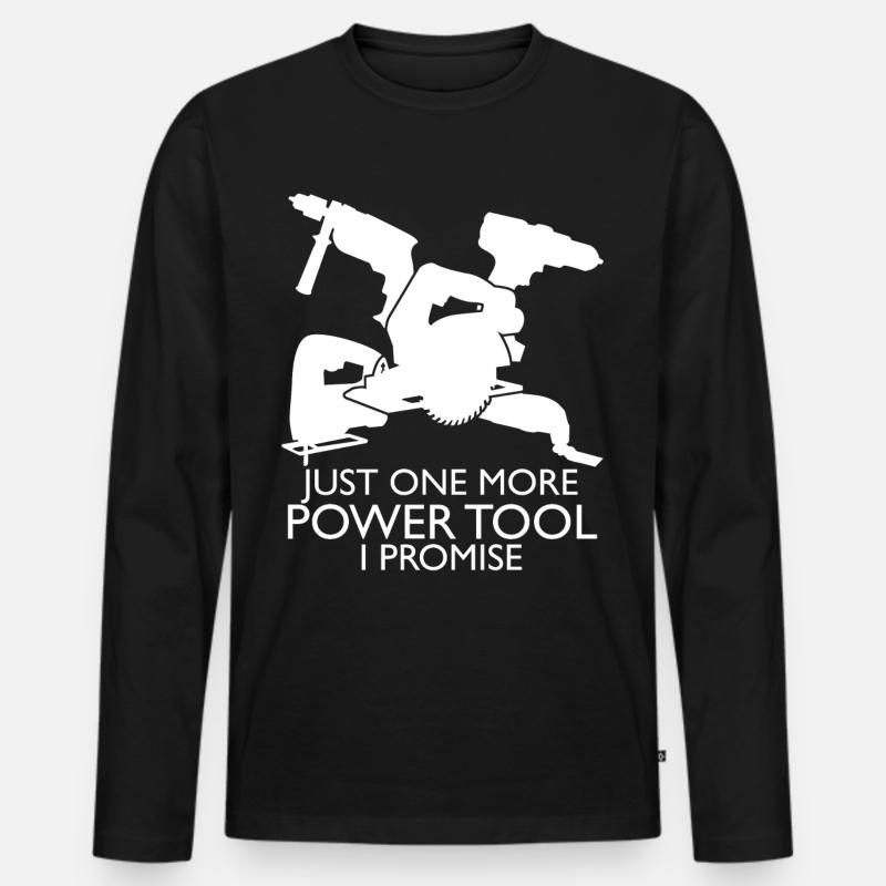 Power Tools Electric Tools - Männer Premium Bio Langarmshirt - Schwarz