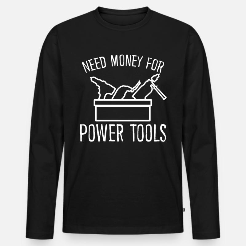 Power Tools Best Electric Tools - Männer Premium Bio Langarmshirt - Schwarz