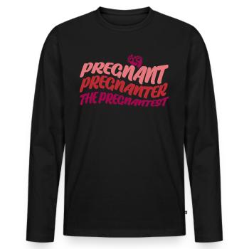 Pregnancy Baby Mother Pregnant Expecting - Men's Premium Organic Long Sleeve Shirt - black - Front - Nico (187cm)
