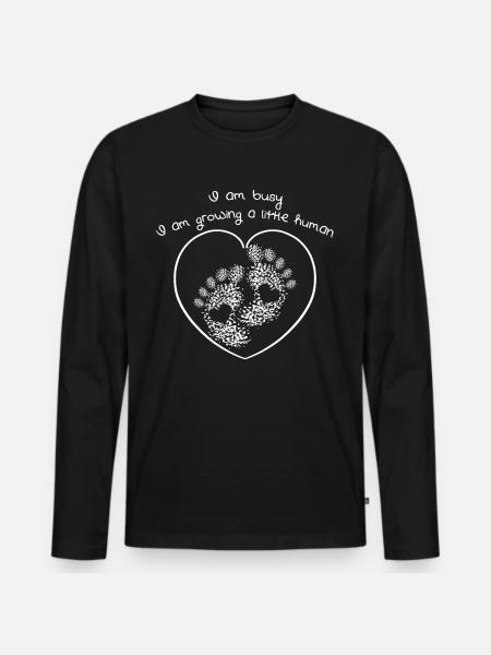 Enceinte Grossesse Maman Bébé - T-shirt manches longues Premium bio Homme - noir