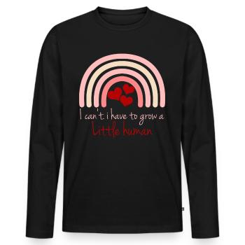 Pregnancy Expecting Pregnant Baby Mother - Men's Premium Organic Long Sleeve Shirt - black - Front - Nico (187cm)