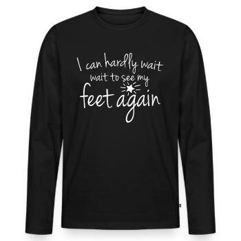 Pregnancy Expecting Baby Mother Pregnant - Men's Premium Organic Long Sleeve Shirt - black - Front - Nico (187cm)
