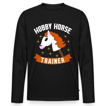 Hobby Horse Hobbyhorse Riding - Men's Premium Organic Long Sleeve Shirt - black - Front - Nico (187cm)