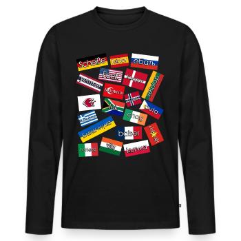 Grumpy Curse Words - Männer Premium Bio Langarmshirt - Schwarz - Vorne - Nico (187cm)
