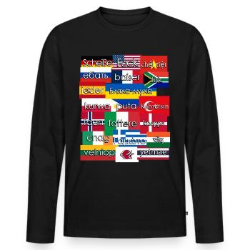 Grumpy Misanthrope Curse Words - Männer Premium Bio Langarmshirt - Schwarz - Vorne - Nico (187cm)