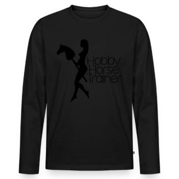Hobby Horsing Équitation Hobby Cheval - T-shirt manches longues Premium bio Homme - noir - Devant - Nico (187cm)