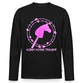 Hobby Horse Hobbyhorse Hobby Horsing - Men's Premium Organic Long Sleeve Shirt - black - Front - Nico (187cm)