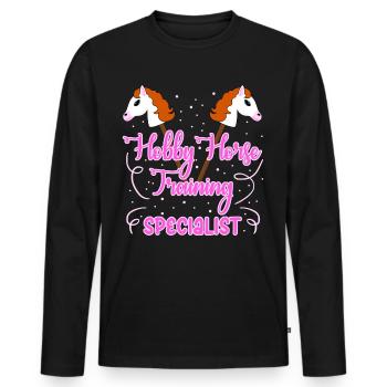 Hobby Horse Riding Hobbyhorse - Men's Premium Organic Long Sleeve Shirt - black - Front - Nico (187cm)
