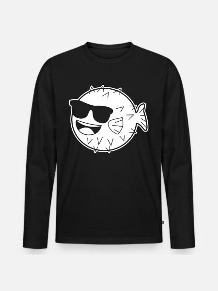 Puffer Fish Sunglasses Pufferfish - Men's Premium Organic Long Sleeve Shirt - black