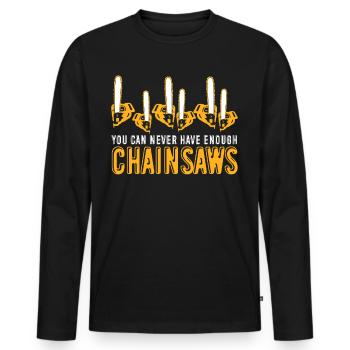 Tronçonneuse Tronçonneuses Tronçonneuse Bois de chauffage - T-shirt manches longues Premium bio Homme - noir - Devant - Nico (187cm)