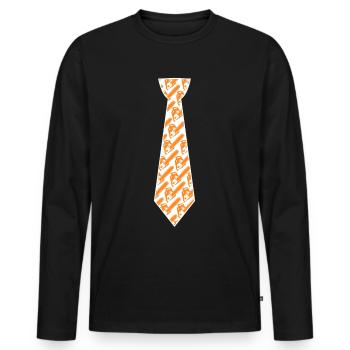 Tronçonneuse Cravate Tronçonneuses Tronçonneuse - T-shirt manches longues Premium bio Homme - noir - Devant - Nico (187cm)