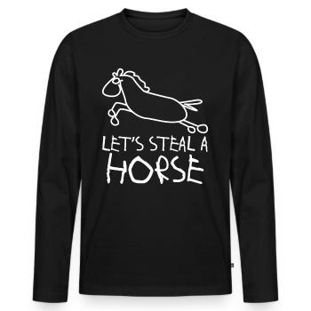 Horse Riding Haflinger Horses Iclander - Men's Premium Organic Long Sleeve Shirt - black - Front - Nico (187cm)