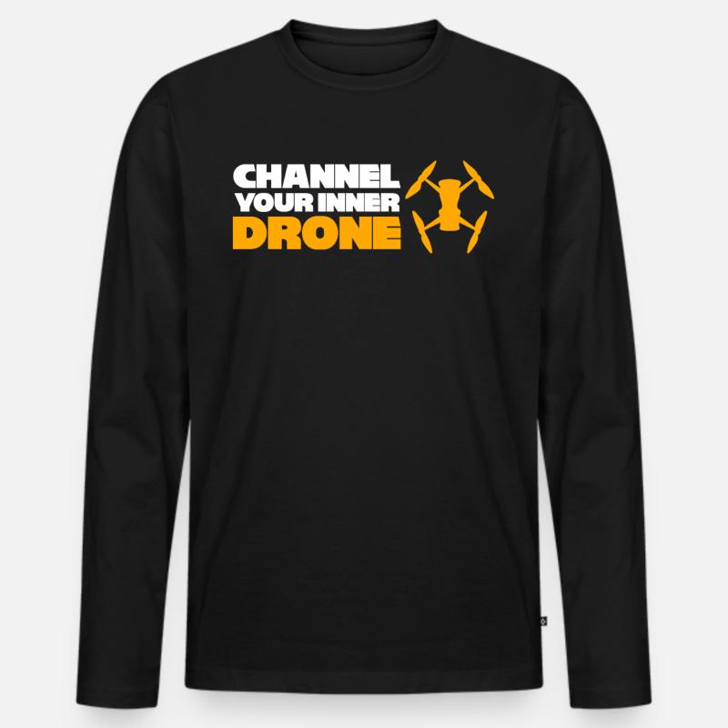 FPV Drone Drones Quadrocopter Pilot - Männer Premium Bio Langarmshirt - Schwarz