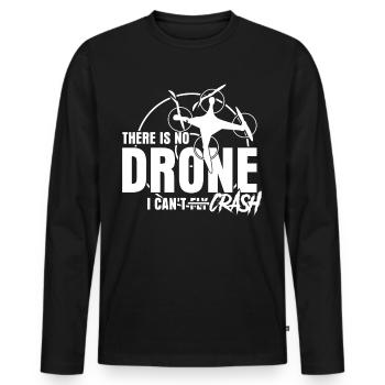 Crash de drone quadricoptère FPV Drones - T-shirt manches longues Premium bio Homme - noir - Devant - Nico (187cm)