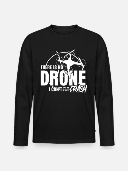Drone Crash Quadcopter FPV Drones - Men's Premium Organic Long Sleeve Shirt - black