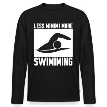 Triathlon Nageur Natation - T-shirt manches longues Premium bio Homme - noir - Devant - Nico (187cm)