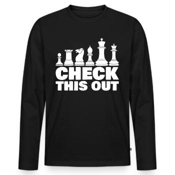 Chess Chess Player - Männer Premium Bio Langarmshirt - Schwarz - Vorne - Nico (187cm)