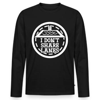 Nageur Couloir de natation Partage Triathlon - T-shirt manches longues Premium bio Homme - noir - Devant - Nico (187cm)