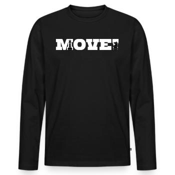 Move Chess Pieces Chess Player - Männer Premium Bio Langarmshirt - Schwarz - Vorne - Nico (187cm)