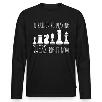 Chess Joke - Männer Premium Bio Langarmshirt - Schwarz - Vorne - Nico (187cm)