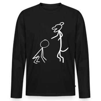 Enseignement canin Humain - T-shirt manches longues Premium bio Homme - noir - Devant - Nico (187cm)