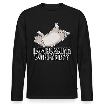 Cat Sleep Tired Sleeping Bed Nap - Männer Premium Bio Langarmshirt - Schwarz - Vorne - Nico (187cm)