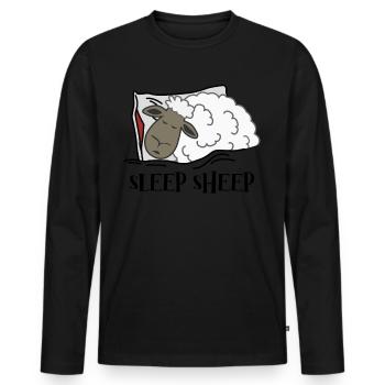 Tired Sleeping Sheep Nap Sleep - Men's Premium Organic Long Sleeve Shirt - black - Front - Nico (187cm)