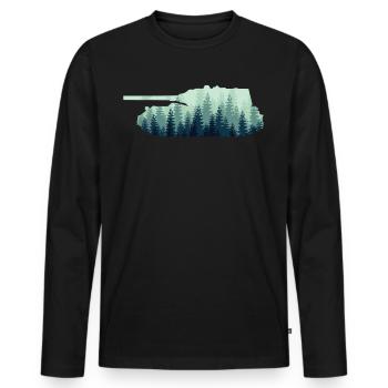 Conducteur de char de combat - T-shirt manches longues Premium bio Homme - noir - Devant - Nico (187cm)