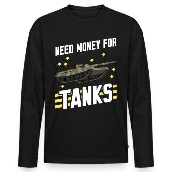 Conducteur de char de combat - T-shirt manches longues Premium bio Homme - noir - Devant - Nico (187cm)