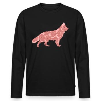 White Shepherd Dog German Shepherd - Men's Premium Organic Long Sleeve Shirt - black - Front - Nico (187cm)