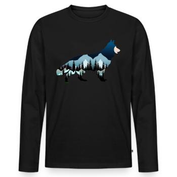 German Shepherd Dogs White Shepherd Dog - Men's Premium Organic Long Sleeve Shirt - black - Front - Nico (187cm)