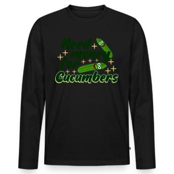 Cucumber Cucumbers Pickles - Männer Premium Bio Langarmshirt - Schwarz - Vorne - Nico (187cm)