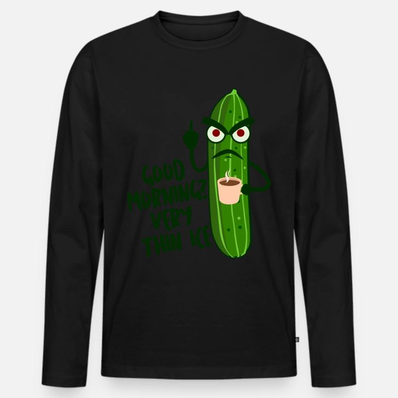 Grumpy Cucumber Cucumbers Pickles - Männer Premium Bio Langarmshirt - Schwarz