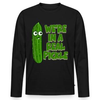 Cucumber Pickle Cucumbers Pickles - Männer Premium Bio Langarmshirt - Schwarz - Vorne - Nico (187cm)
