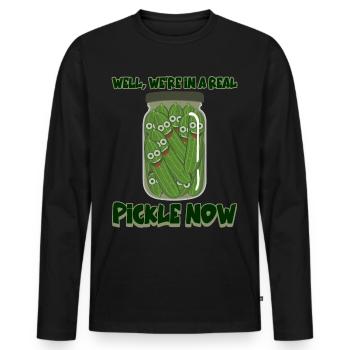 Pot de cornichons au concombre Cornichons aux concombres - T-shirt manches longues Premium bio Homme - noir - Devant - Nico (187cm)