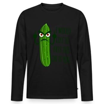 Cucumber Grumpy Misanthrope - Männer Premium Bio Langarmshirt - Schwarz - Vorne - Nico (187cm)