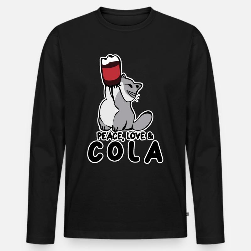 Cola Cat Lemonade Softdrinks - Männer Premium Bio Langarmshirt - Schwarz