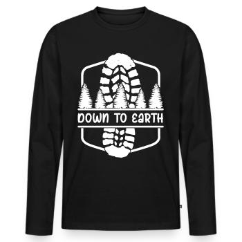 Outdoor Hiking Shoes Trekking Hiker - Men's Premium Organic Long Sleeve Shirt - black - Front - Nico (187cm)