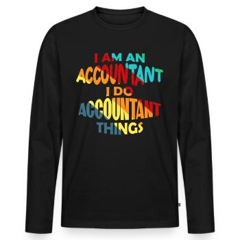 Bookkeeping Accountant Accounting - Men's Premium Organic Long Sleeve Shirt - black - Front - Nico (187cm)