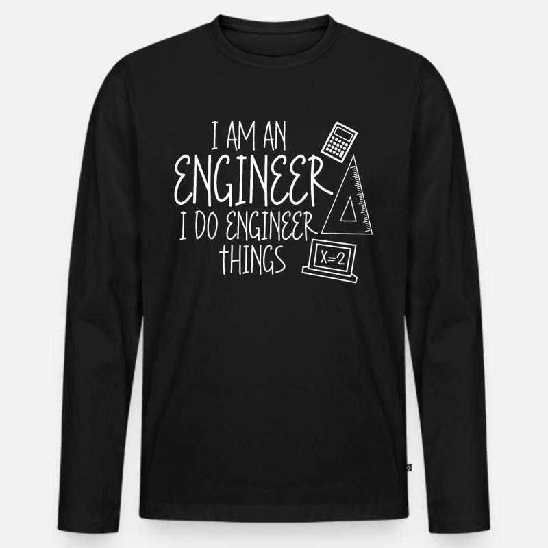 Engineer Joke Mechanical Engineering - Männer Premium Bio Langarmshirt - Schwarz