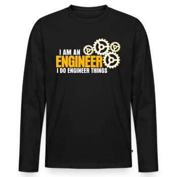 Engineering Mechanical Engineer - Men's Premium Organic Long Sleeve Shirt - black - Front - Nico (187cm)