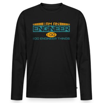 Engineer Mechanical Engineering - Men's Premium Organic Long Sleeve Shirt - black - Front - Nico (187cm)