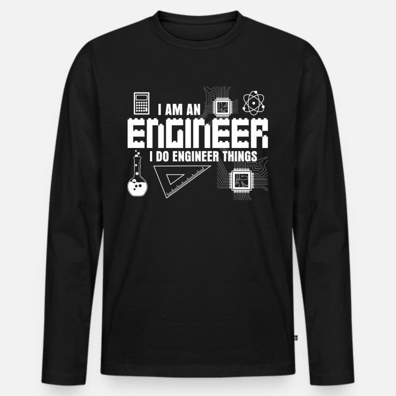 Mechanical Engineer Joke Engineering - Men's Premium Organic Long Sleeve Shirt - black