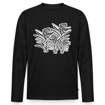 Orchidées Fleurs Orchidée - T-shirt manches longues Premium bio Homme - noir - Devant - Nico (187cm)