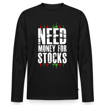 Trader Stocks Stock exchange Capitalism - Men's Premium Organic Long Sleeve Shirt - black - Front - Nico (187cm)