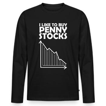 Trader Stock exchange Capitalism Stocks - Men's Premium Organic Long Sleeve Shirt - black - Front - Nico (187cm)
