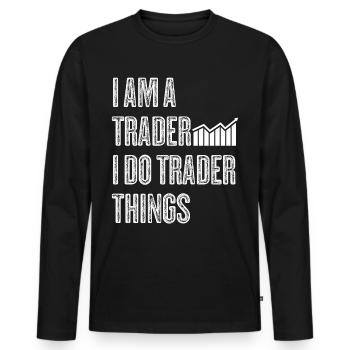 Stocks Stock exchange Capitalism Trader - Men's Premium Organic Long Sleeve Shirt - black - Front - Nico (187cm)
