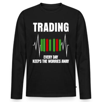 Capitalism Stocks Trader - Männer Premium Bio Langarmshirt - Schwarz - Vorne - Nico (187cm)